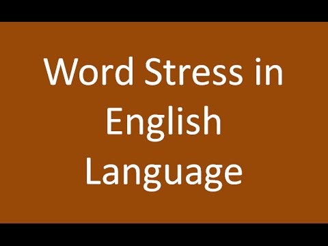 Word Stress in English Language