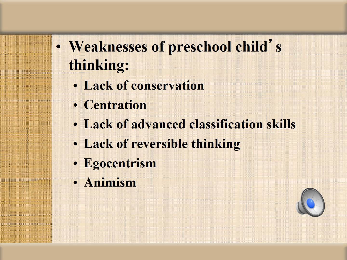 Preschool Cognitive Development
