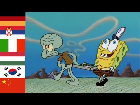“The Krusty Krab Pizza” in 22 different languages