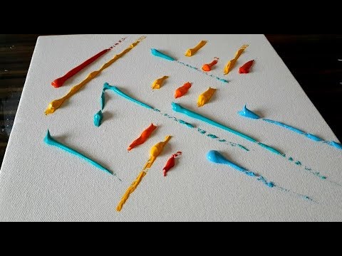 Easy Abstract Painting / Fun with Acrylic paints / Satisfying demo / Project 365 days / Day #0150