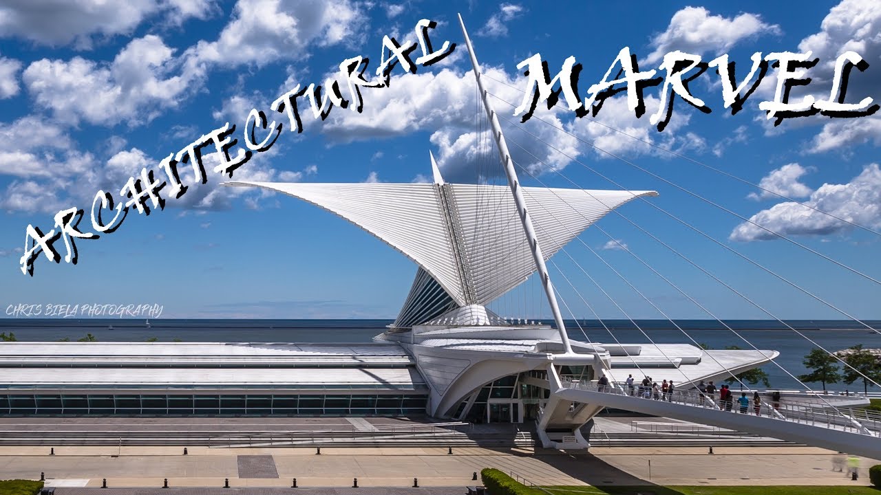 Architectural Marvel in Milwaukee – Art Museum – Calatrava building 4K time lapse