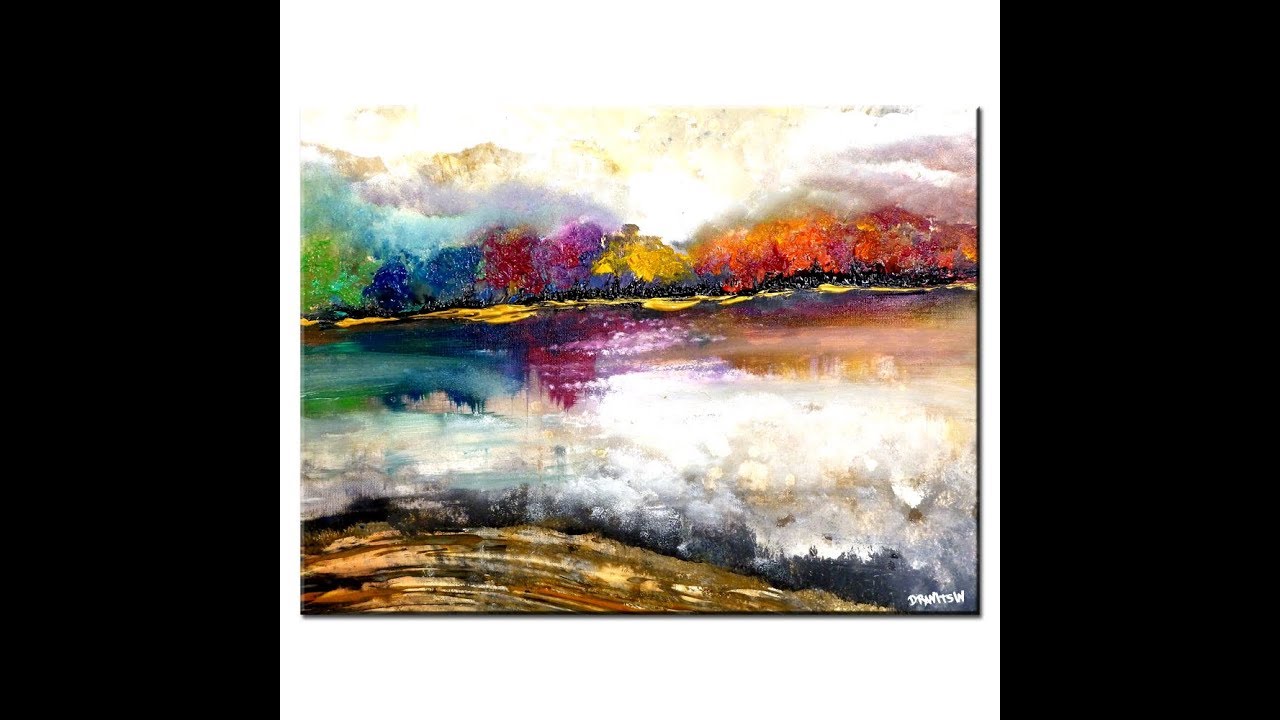 MAGICAL LANDSCAPE ABSTRACT PAINTING, EASY way to paint an ABSTRACT ART