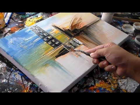 Abstract art painting in acrylics / Demonstration / “R-17 by Roxer Vidal”