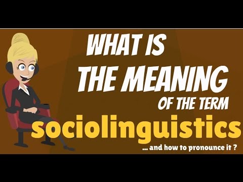 What is SOCIOLINGUISTICS? What does SOCIOLINGUISTICS mean? SOCIOLINGUISTICS meaning & definition
