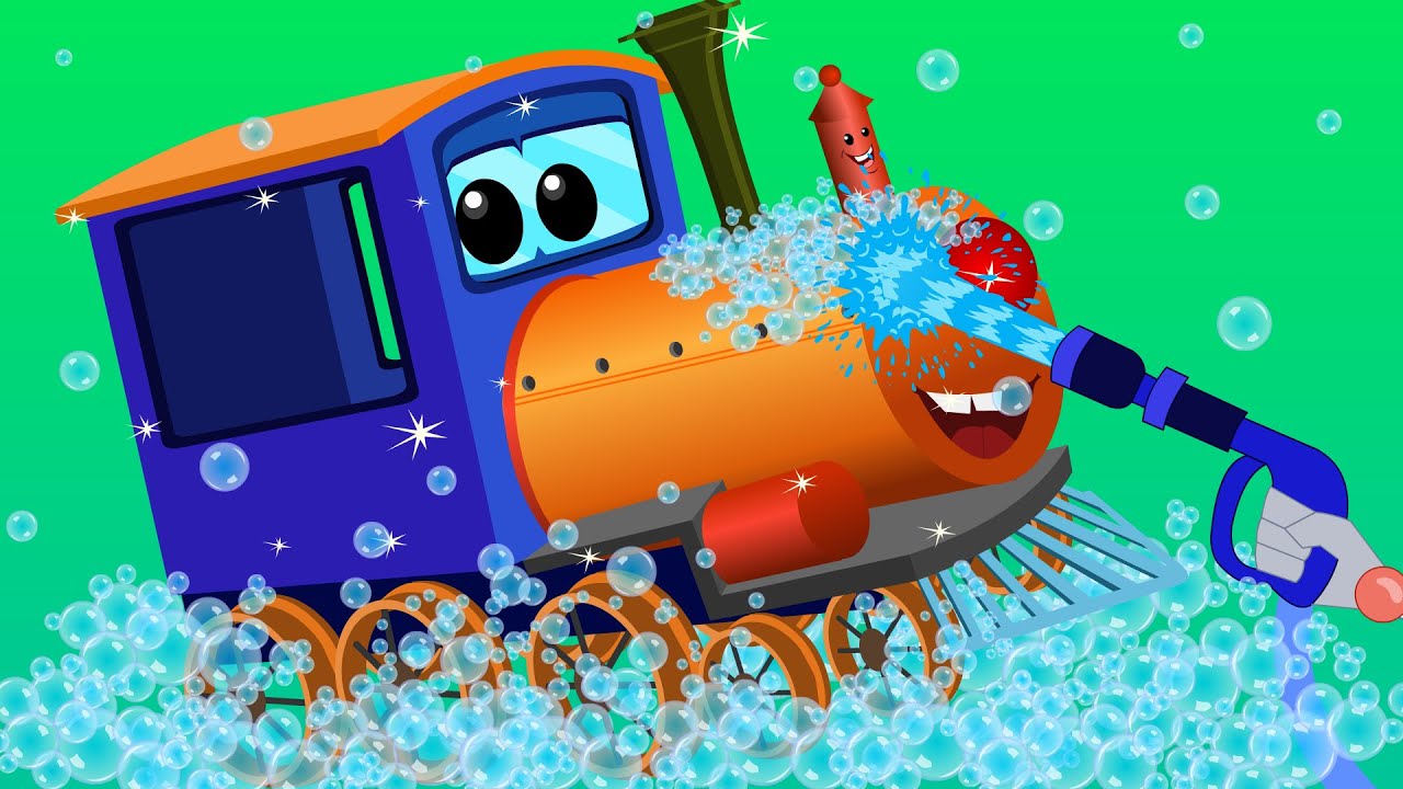train car wash | car cartoons for children | kids video