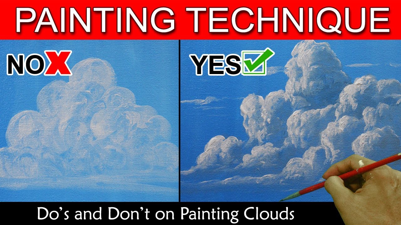 Do’s and Don’t on Painting Clouds in Basic Step by Step Acrylic Painting Tutorial by JM Lisondra