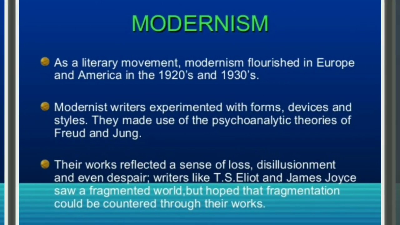 Modernism and Postmodernism |notes