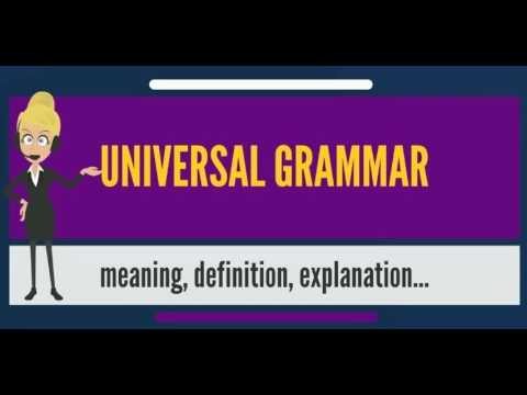 What is UNIVERSAL GRAMMAR? What does UNIVERSAL GRAMMAR mean? UNIVERSAL GRAMMAR meaning