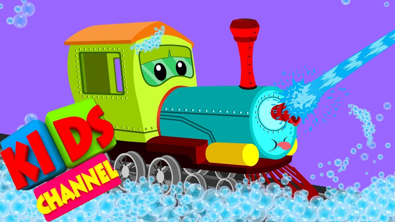 Train | car wash | video for kids | cartoon vehicles for children