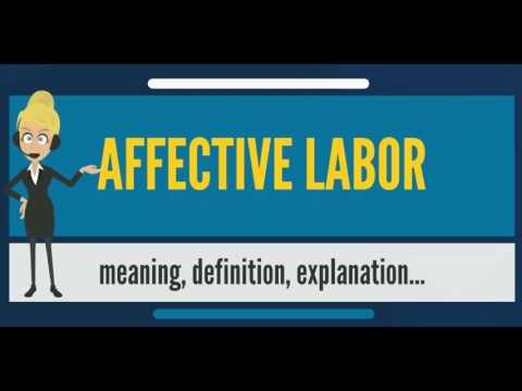 What is AFFECTIVE LABOR? What does AFFECTIVE LABOR mean? AFFECTIVE LABOR meaning