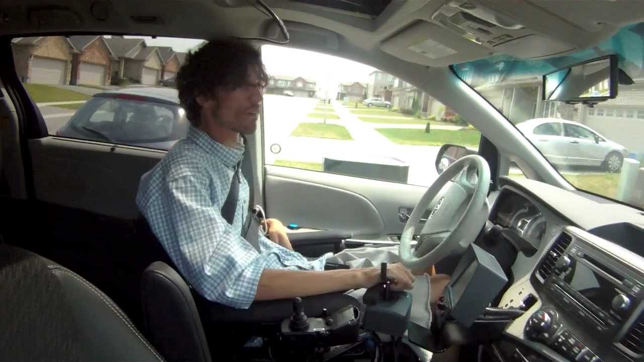 Person with Quadriplegia Driving an Accessible Van with an EMC Joystick