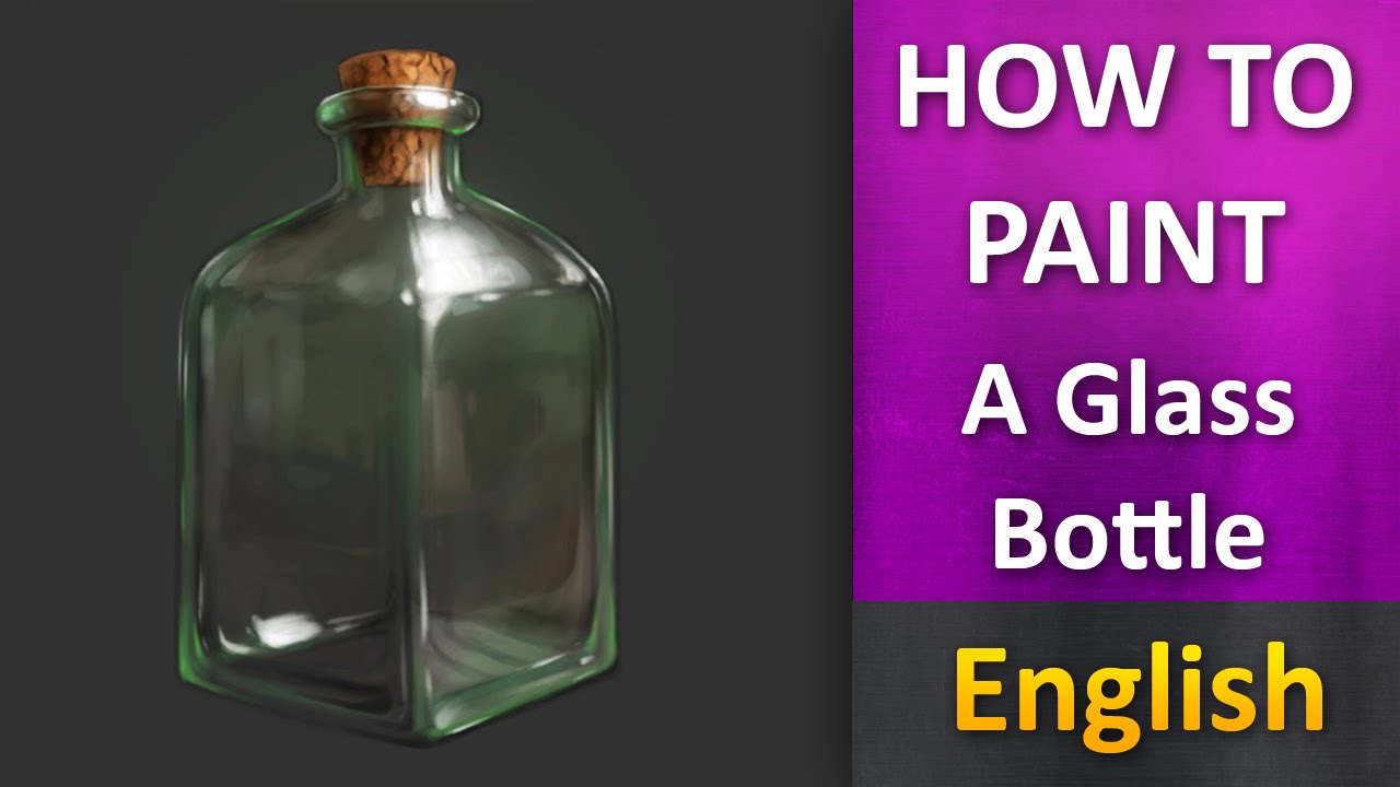 How To Paint in photoshop _ Glass Bottle ENGLISH