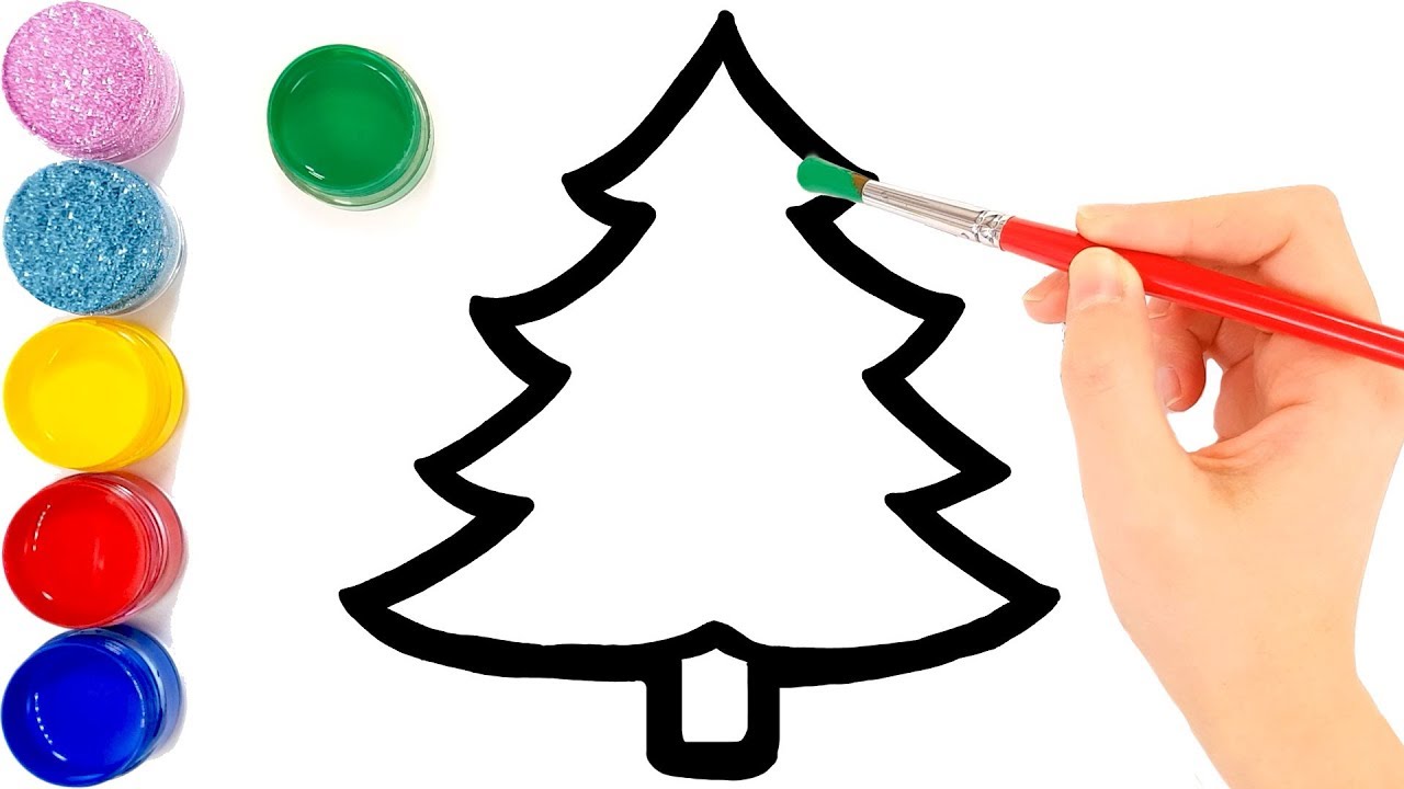 Glitter Christmas Tree Ornaments coloring and drawing for Kids, Toddlers | Jolly Toy Art ☆