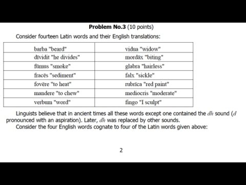 2004 International Linguistics Olympiad | Question 3 | IOLing, UKLO, NACLO (Latin)