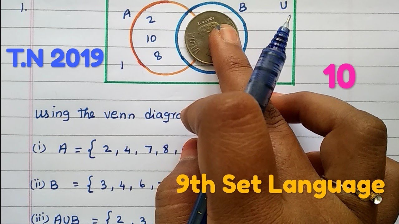 TN Samacheer 9th Maths 1.Set Language 2019| Term-1|Chapter-1| Exe.: 1.3(1,2,3) 2019