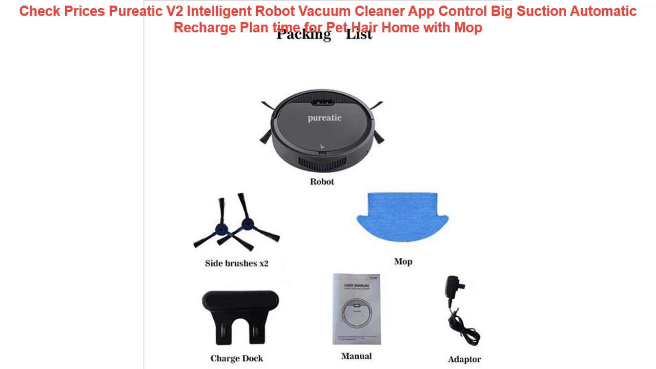 Check Prices Pureatic V2 Intelligent Robot Vacuum Cleaner App Control
