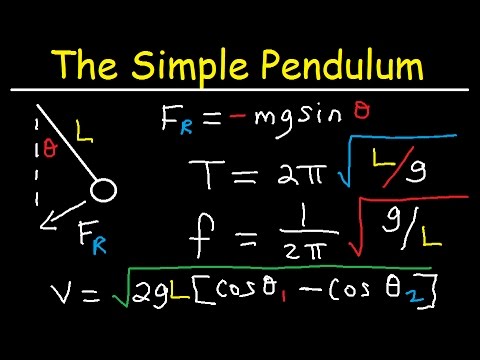 Simple Pendulum Equation – Frequency, Period, Velocity, Kinetic Energy – Harmonic Motion Physics