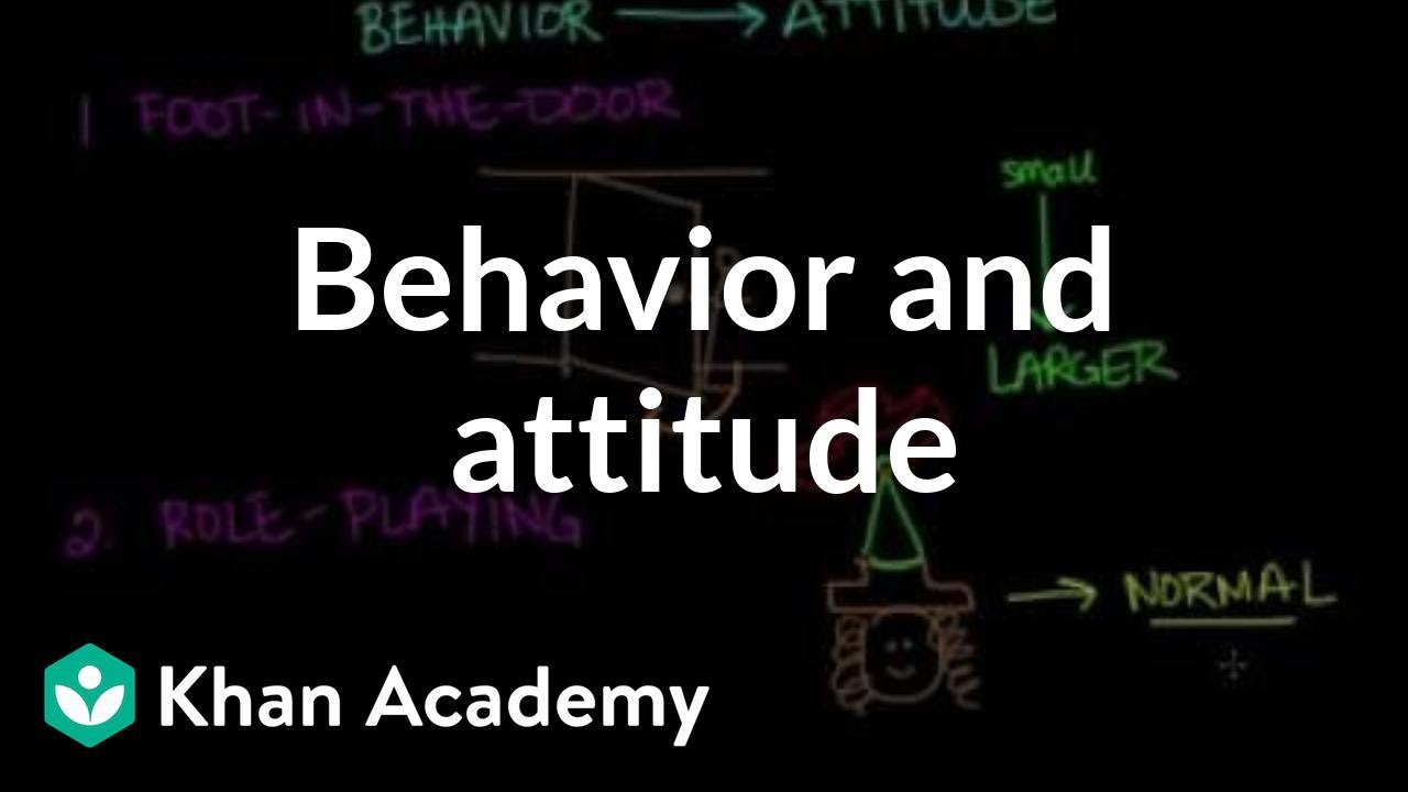 Behavior influences attitude | Behavior | MCAT | Khan Academy