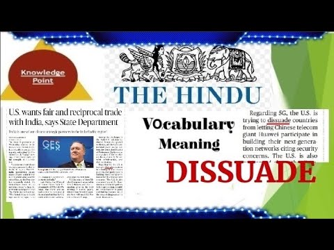 DISSUADE Meaning daily The Hindu vocabulary Lesson – Word(5)