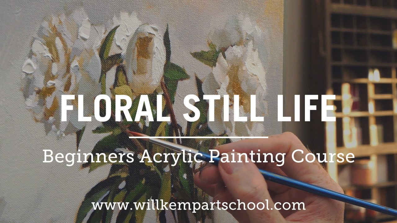 New Floral Still Life Acrylic Painting Course For Beginners