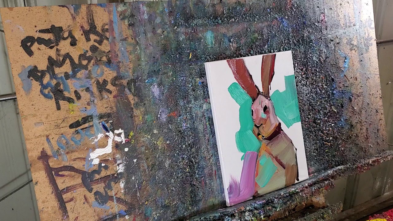 Oil Painting of a Bunny – Fauvism – Artist Jose Trujillo