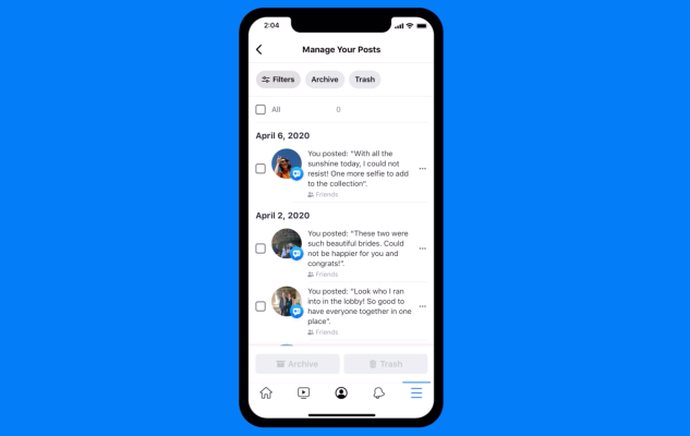 Facebook finally makes it way easier to trash your old posts – TechCrunch
