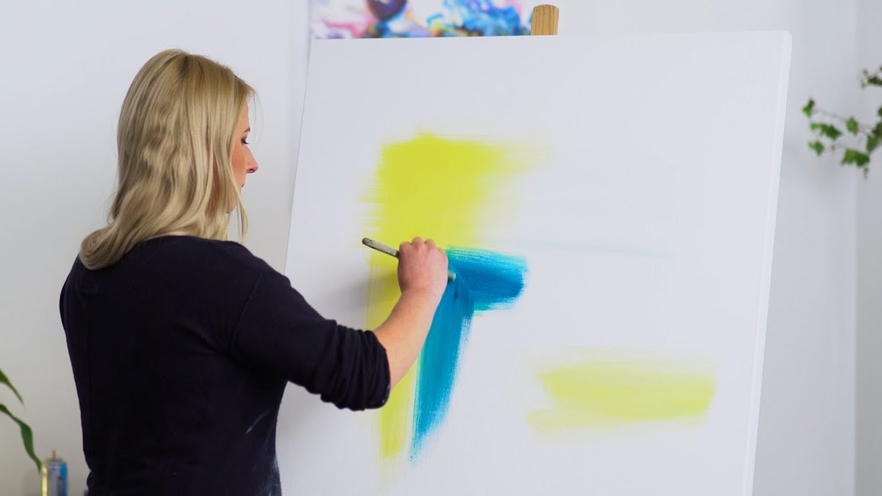 Big Abstract Acrylic Painting Demo – Satisfying Modern Art for Beginners