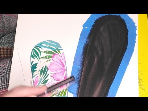 PAINT Your OWN Flamingo Tropical Nail Art | How To Acrylic Painting At Home With Masking Tape #4
