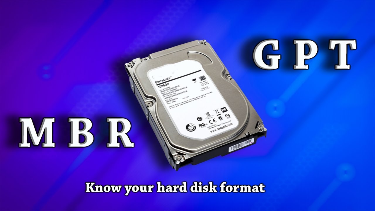 how to find mbr or gpt format of hard disk