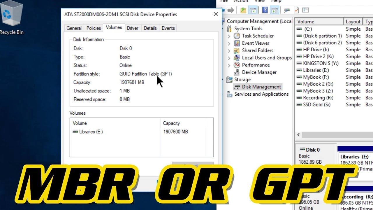 How to know your PC or Leptop is MBR or GPT