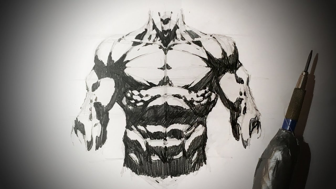 How To Draw The Torso (Comic Book Style) Pencil Drawing Tutorial