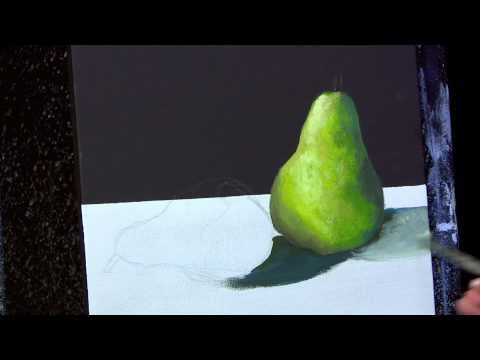 Painting Lesson Preview time lapse still life pear painting by Tim Gagnon www.timgagnon.com