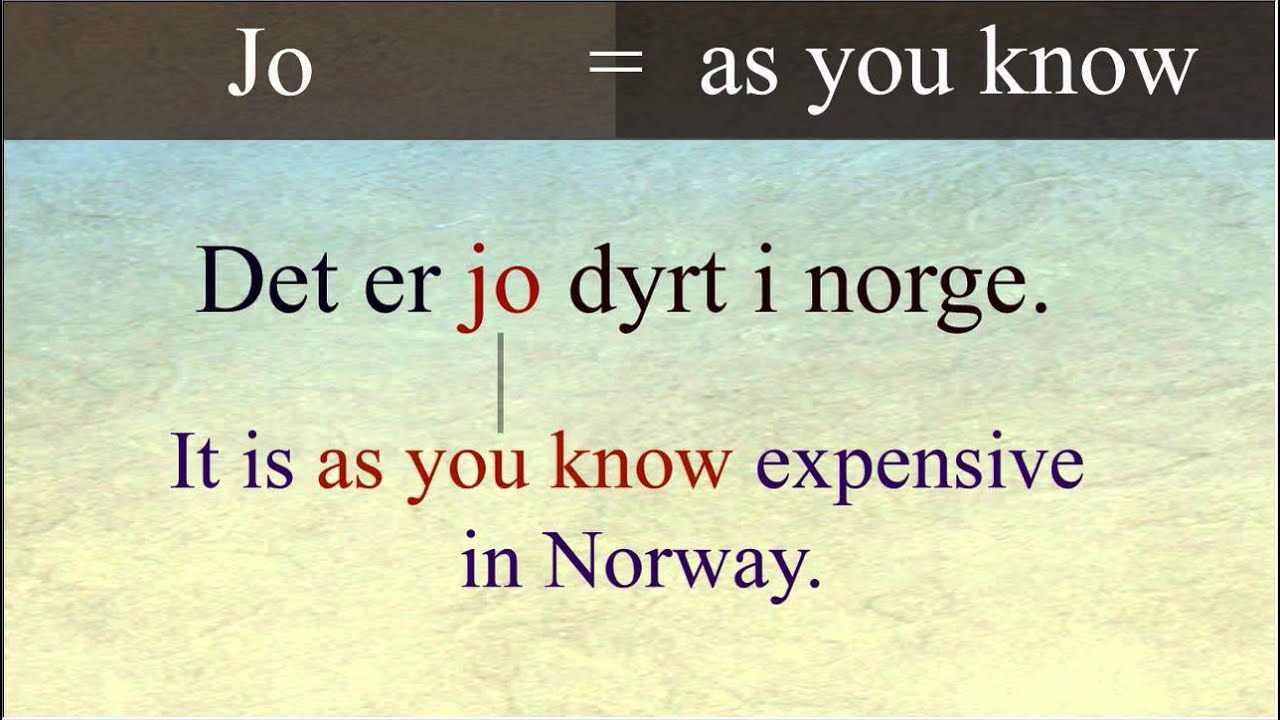 Norwegian words with more than one meaning (Jo)