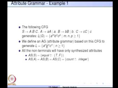 Mod-04 Lec-12 Semantic Analysis with Attribute Grammars Part 1