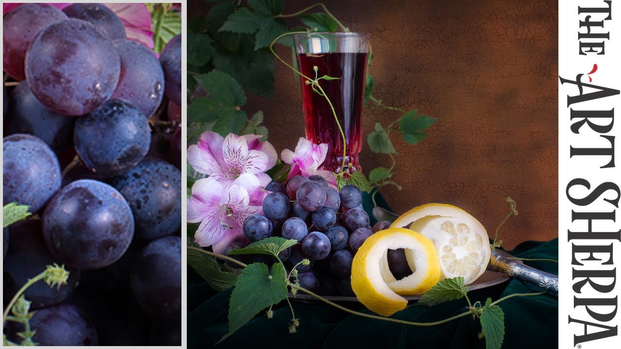 Learn to paint plump Realistic Grapes in a Still life Acrylic Tutorial