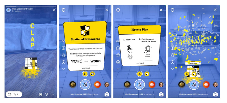 The New York Times launches an AR-enabled crossword on Instagram – TechCrunch