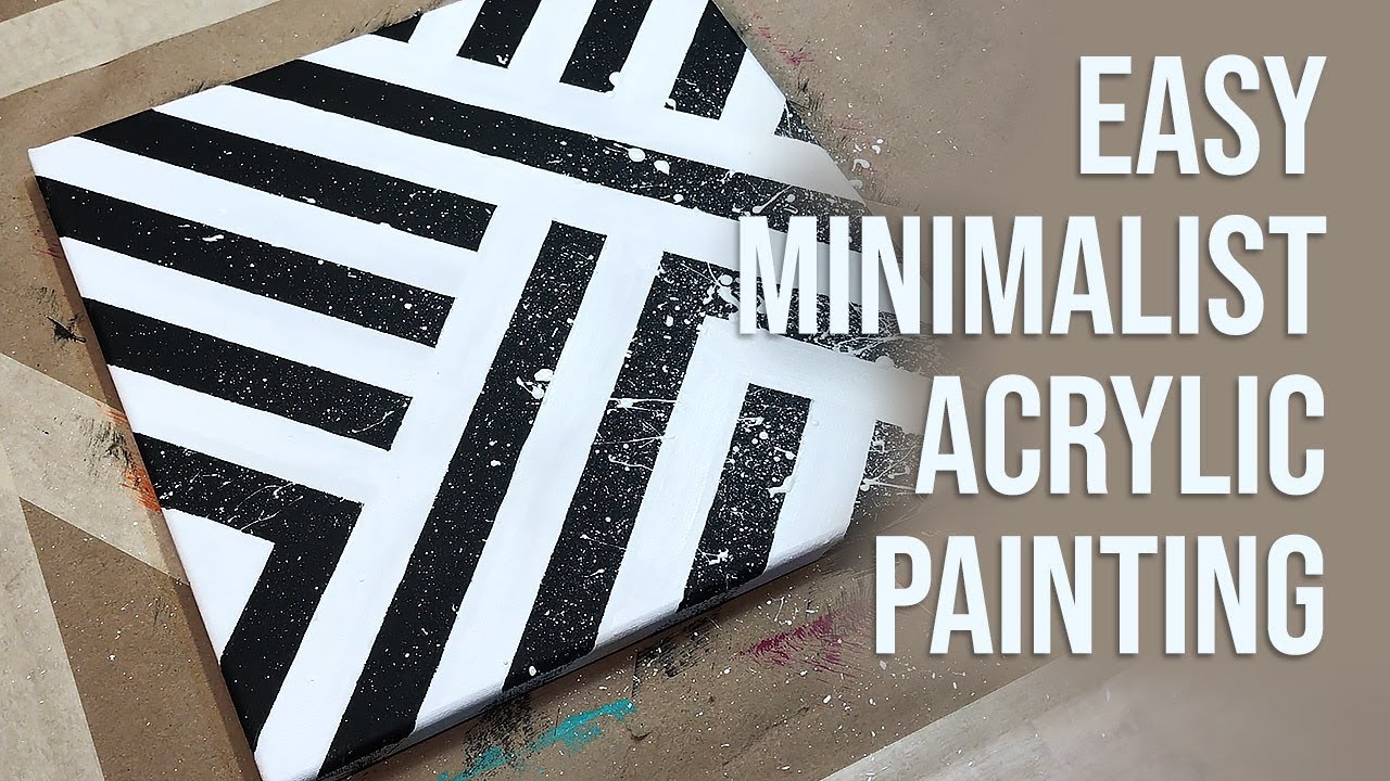 Minimalist Acrylic Painting with Masking Tape / Easy Art Demo / Daily DIY Painting / 054