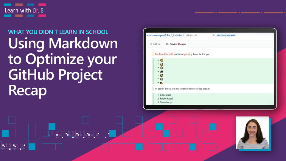 Using Markdown to Optimize your GitHub Project Recap | Learn with Dr G