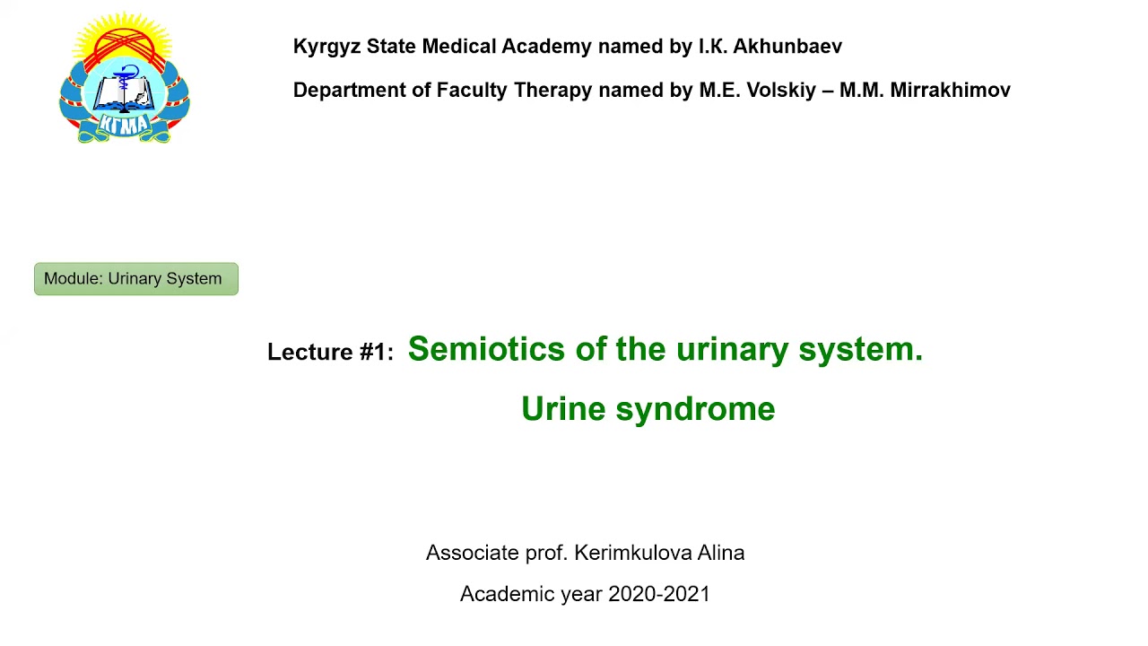 Semiotics of urinary system. Urinary Syndrome