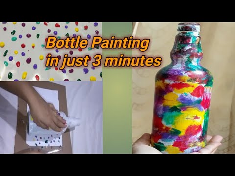 DIY 3 minutes Bottle Painting|Simple and Quick Bottle Painting|creative art work