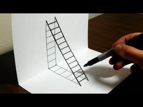 How to Draw a 3D Ladder – Trick Art For Kids