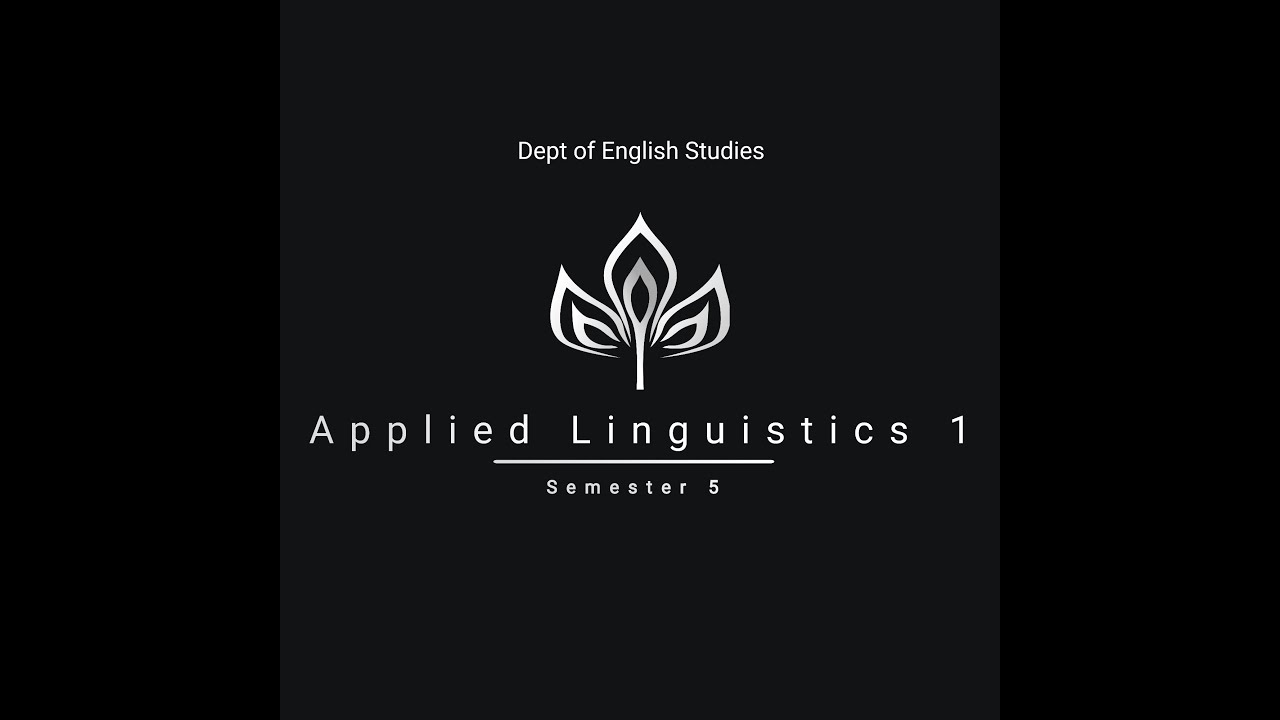 Chapter 2: Applied linguistics of language teaching