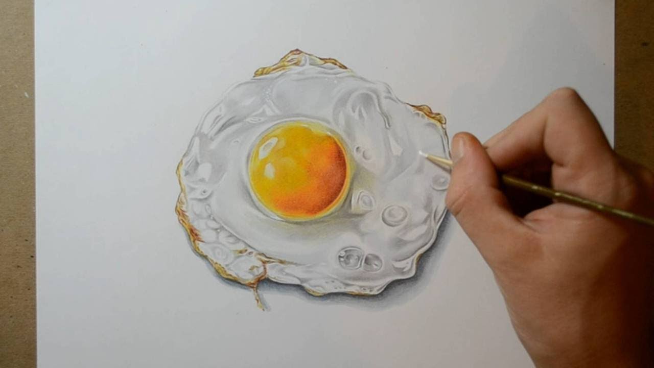 How I Draw a Fried Egg – Realistic Still Life Drawing