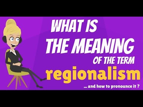 What is REGIONALISM? What does REGIONALISM mean? REGIONALISM meaning, definition & explanation