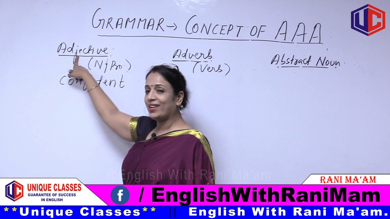 Concept of Adjective, Adverb and Abstract Noun | Basic English Grammar By Rani Mam For SSC, Bank