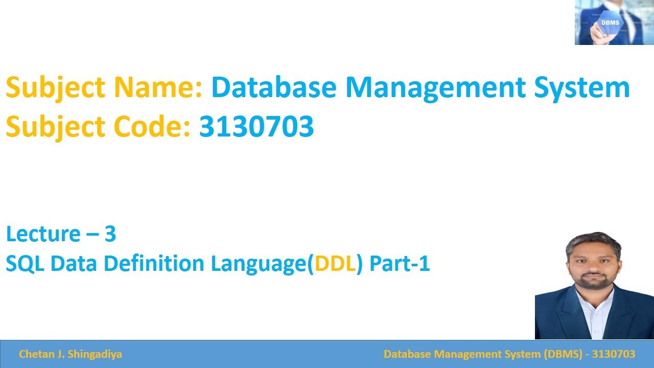 SQL Data Definition Language Part 1