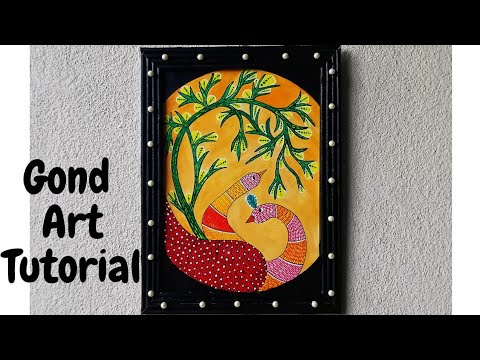 Step by Step Peacock Painting with easy technique for beginner | Gond Art | Indian Folk Art