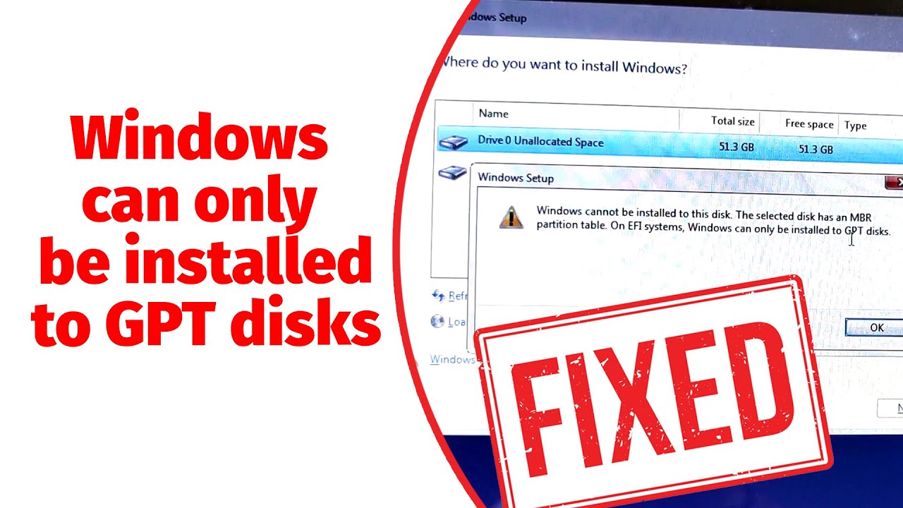 How to Fix: Windows can only be installed on GPT Disks – Windows 11
