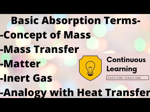 Basics Terms Used in Absorption Process, Concept of Mass, Mass Transfer, Matter, Analogy with Heat
