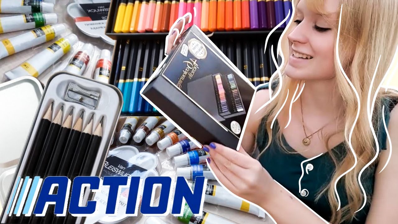 Action Kunstmaterialien im Test | Acrylfarben, Buntstifte, Bleistifte etc. || Billige Art-Supplies